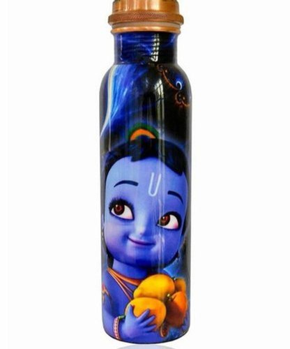 Krishna Printed Copper Water Bottle