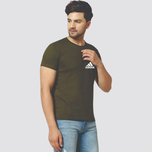 Dark Olive Green Cotton T Shirt