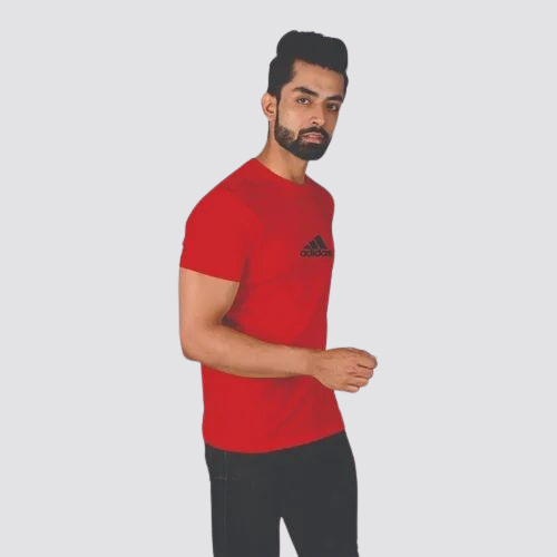 Men Red Cotton T Shirt