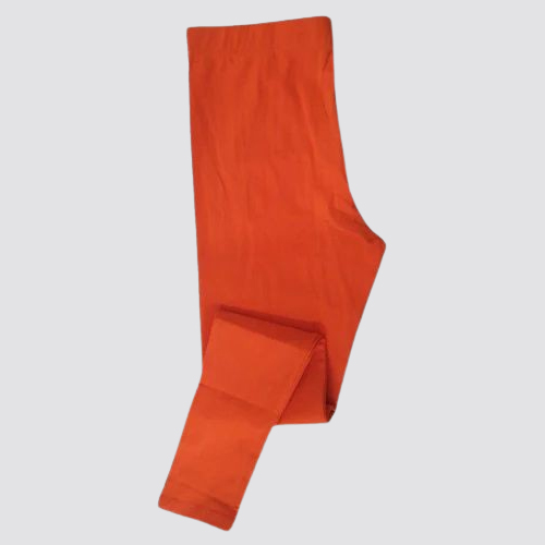 Ladies Orange Plain Lycra Legging