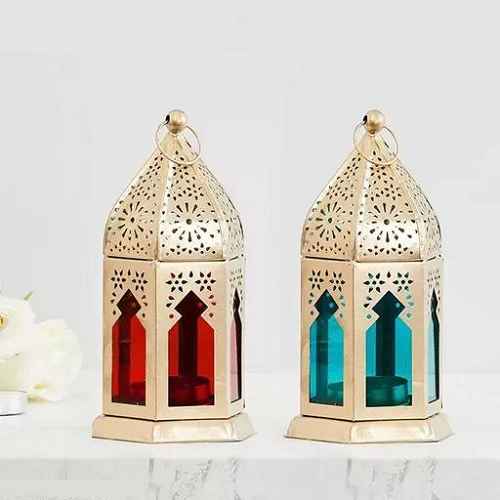 Moroccan Hanging Lantern For Home Décor Lantern Lamp Iron Set Of 2