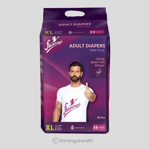 Flamingo Adult Diapers Tape Style