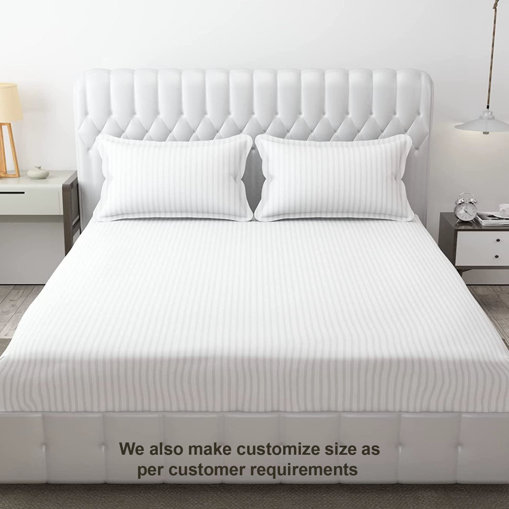 Hotel White Satin Plain Bed Sheets