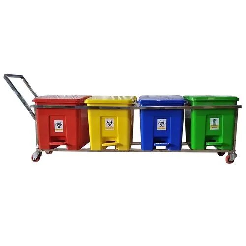 Hospital Waste Collection Trolley Set