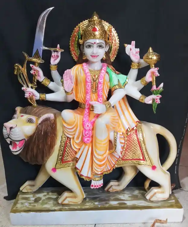 Vietnam Marble Statue Of Durga (Marble) 4FT