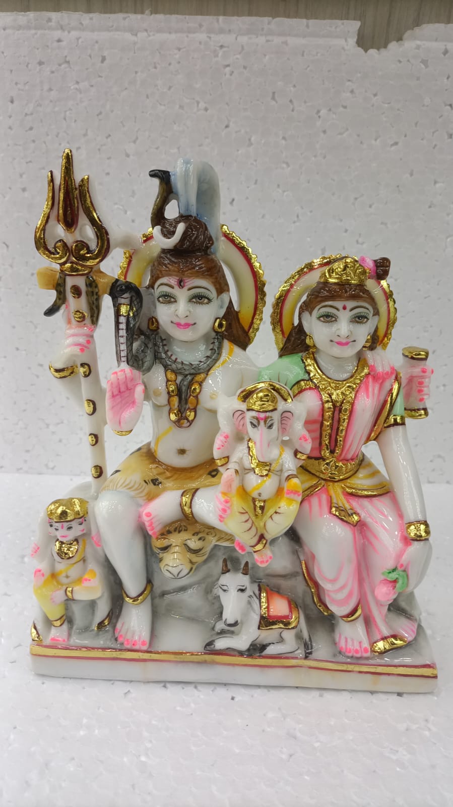 Statue Of Shiva Family (Composite Marble) 10 INCH