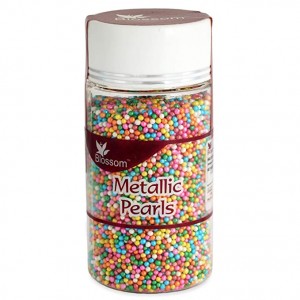 BLOSSOM Rainbow Metallic Pearls Desert Decorating (Sprinkles)