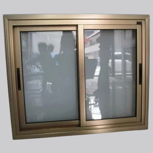 Metallic Gold Aluminium Sliding Window