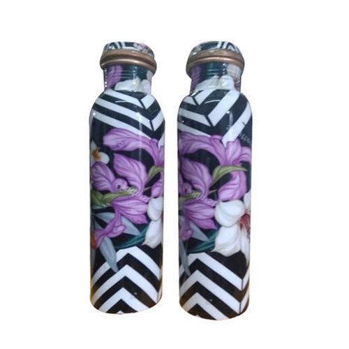 Floral Printed Copper Water Bottle